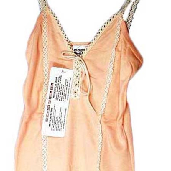 TOP, CROCHET LACE STRAPS AND ACCENTS, PEACH, MISSES MEDIUM, LACE UP BUST, TAGS - Picture 1 of 1